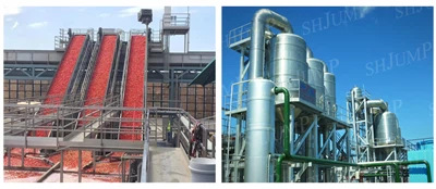 Gatavs risinājums tomātu pastas koncentrācijas pagatavošanas līnija